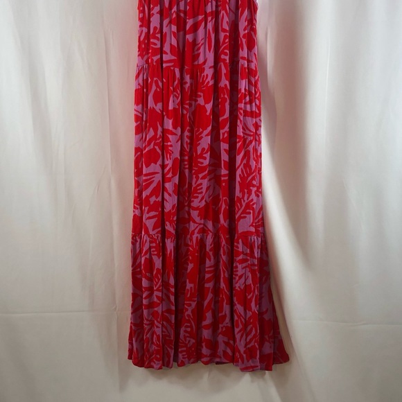 Loft floral rayon tiered spaghetti strap midi dress S - Picture 13 of 15